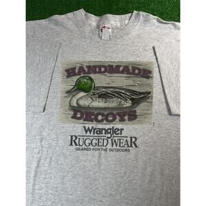 NWT Vintage 90s Wrangler Duck Decoy XXL Gray Shirt Deadstock USA Made